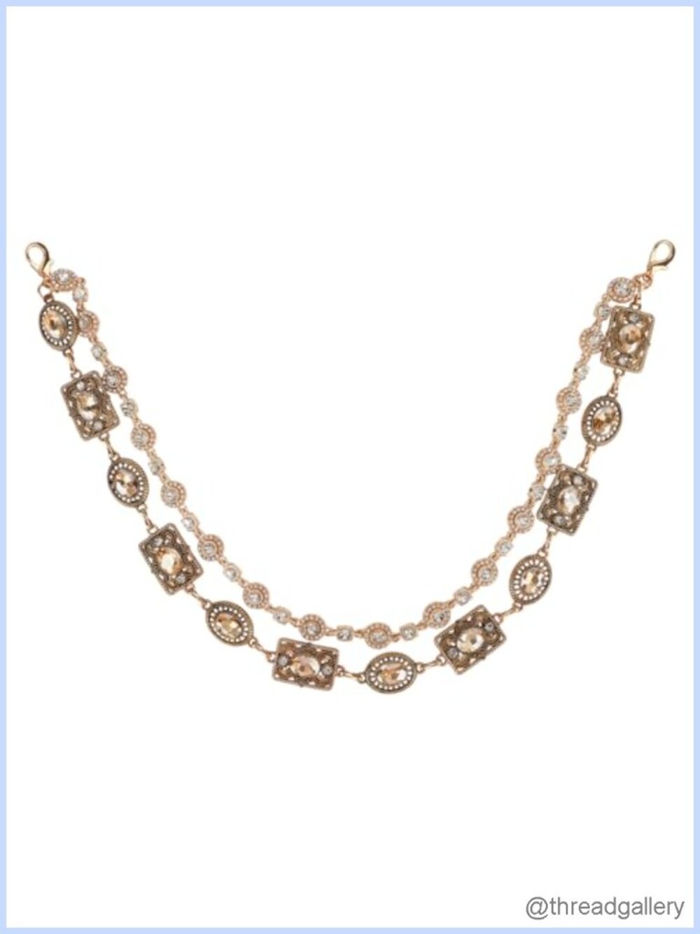 Vintage Golden Metal Decor Chain Belt Carved Floral Trouser Waist Chain 21.5"